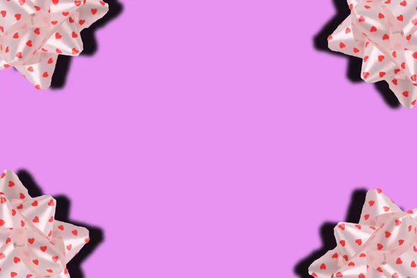 Фото Рамка Бантами Тенью Розовом Фоне — стоковое фото