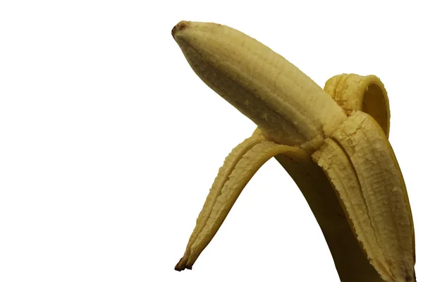 Банан Изолирован Белом Фоне Крупный План Вид Сверху — стоковое фото