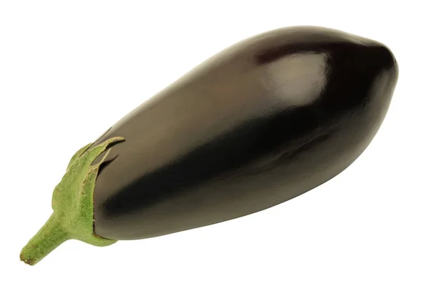 Eggplantan Isolerad Vit Bakgrund Närbild Ovanifrån — Stockfoto