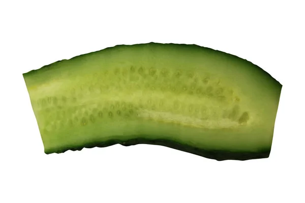 Cucumber Isolated White Background Close Top View — Stock Photo, Image