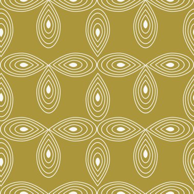 Hardal sarısı renginde soyut deco dikişsiz vektör deseni. Kusursuz vektör deseni..