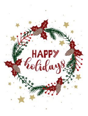 Noel ve yeni yıl tebrik Scrapbooking, Tebrikler, Davetiyeler, Etiketler, Etiketler, kartpostallar için Şablon kavram. Noel Poster. Vektör çizim.