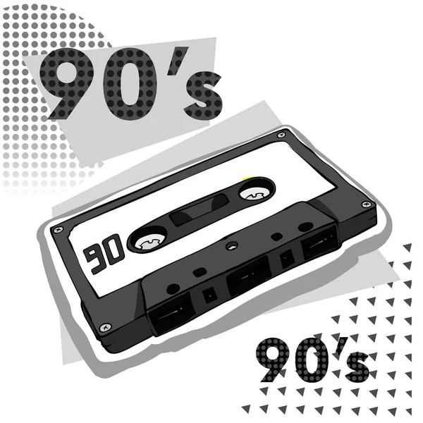 Parlak renkli poster Zine kültür tarzı. Vintage ses kaset. New wave yazı alıntı vurur. T-shirt kompozisyon, elle çizilmiş tarzı yazdırma.