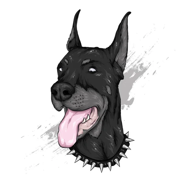 Perro Negro Cachorro Gracioso Ilustración Vectorial Para Tarjeta Felicitación Póster — Vector de stock