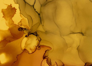 Siyah ve Sarı Soyut Akrilik Arkaplan. Gri 