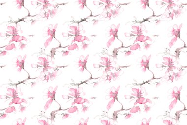 Japonya 'da suluboya. Kusursuz Elma Süslemesi. 