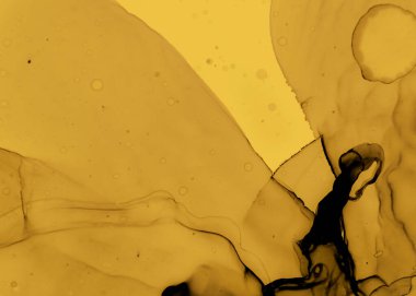 Siyah ve Sarı Soyut Akrilik Desen. Renk 