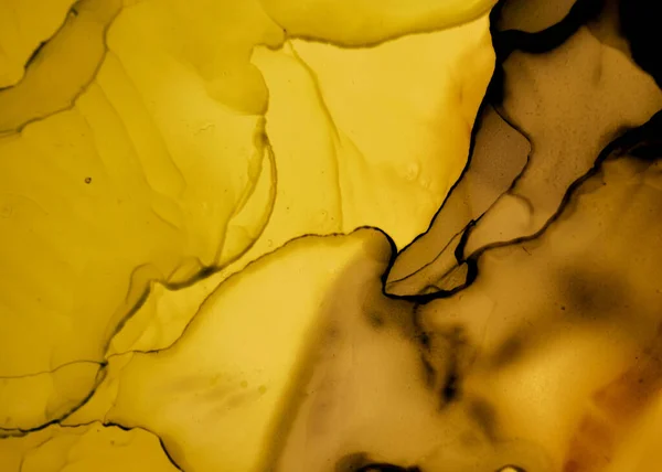 काळा आणि पिवळा अमूर्त ऐक्रेलिक नमुना. ग्रे — स्टॉक फोटो, इमेज