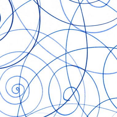 Mavi Sanatsal Yazı Çizimi. Karışık 