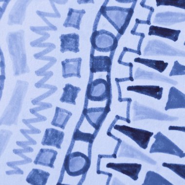 Indigo Bohem Etnik Baskı. Sanatsal 