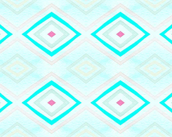 바다없는 롤 버스 패턴. 수채 색 다이아몬드 — 스톡 사진