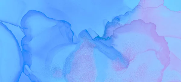 Γαλάζιο παστέλ υγρό νερό. Σύγχρονη ζωγραφική — Φωτογραφία Αρχείου