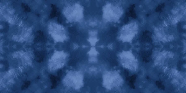 Indigo Tie Dye Texture. Navy Watercolor Blots. — Stock Photo, Image