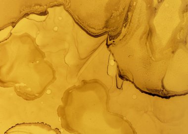 Siyah ve Sarı Soyut Akrilik Desen. Altın 