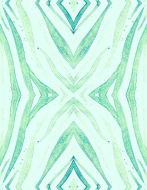 Suluboya Zebra Süslemesi. Mavi Çita Tasarımı. 