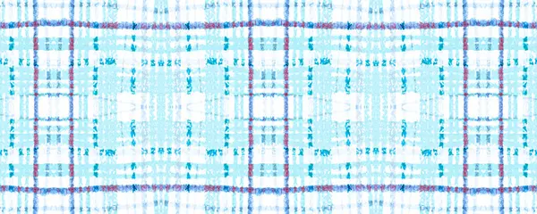 Deniz mavisi ekose. Beyaz Suluboya Tartan Kumaşı. 