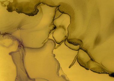 Siyah ve Sarı Soyut Akrilik Yüzey. Gri 