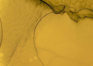 Siyah ve Sarı Soyut Akrilik Arkaplan. Koyu 