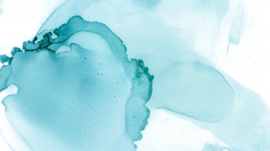 Suluboya boya Arkaplan. Teal Pastel Sıvısı 
