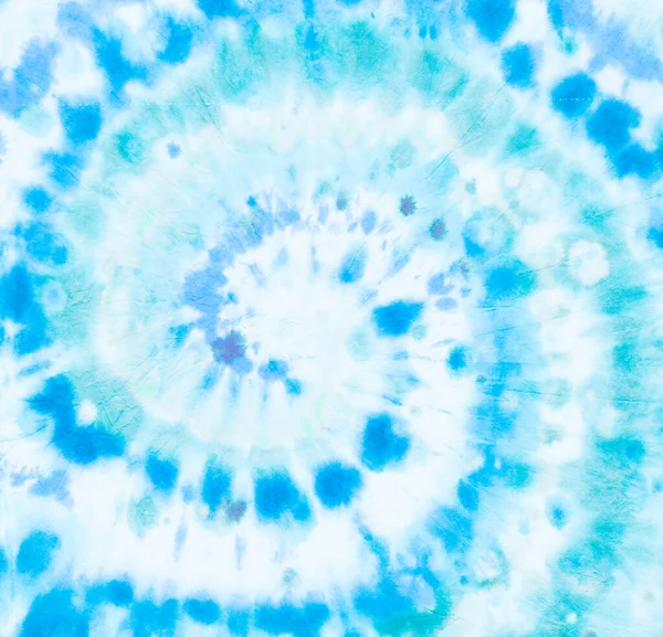 Hippie Blue Spiral. Turquoise Batik Textile. Teal — Stock Photo, Image