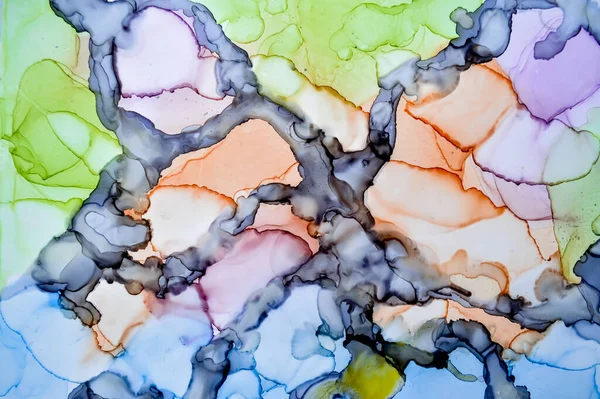 Alkol Mürekkebi Çizimi. Yağ Sanatı Tablosu. 