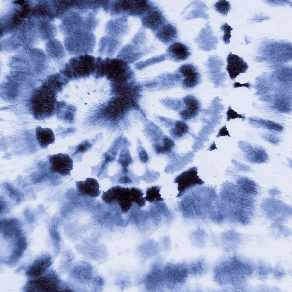 Mavi Indigo Tye Die. Dairesel sarmal. Beyaz Yuvarlak 