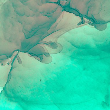 Mavi Akışkan Dalga. Alkol Mürekkebi Benekli Desen. 