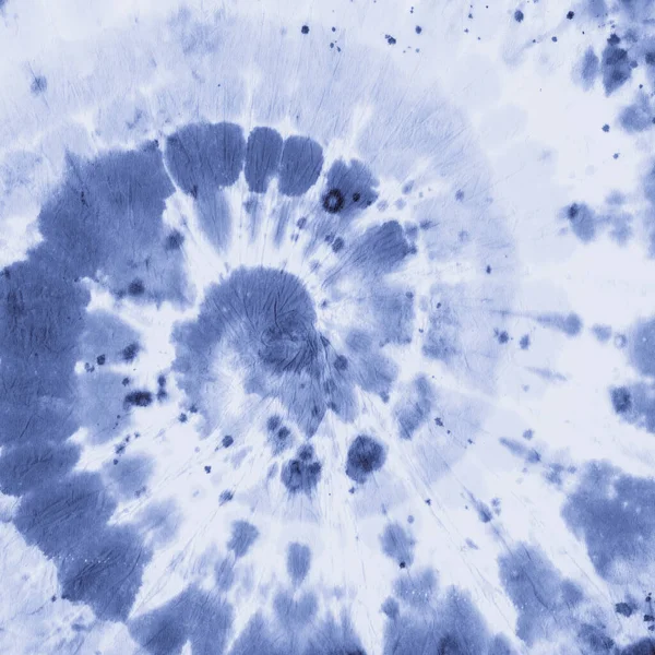 White Indigo Tie Die. Grunge Spiral. Impressão azul — Fotografia de Stock