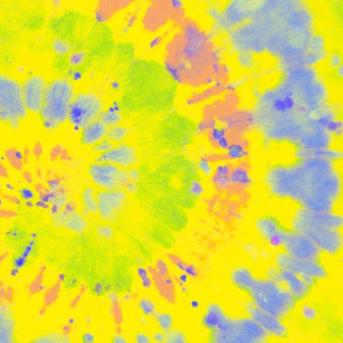 Mavi Tye Die Spiral. Sarı Moda Tekrarla. 