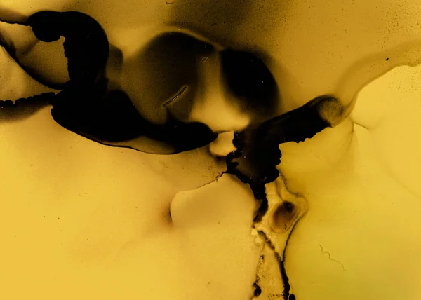 Black and Yellow Abstract Marble Surface. Rock