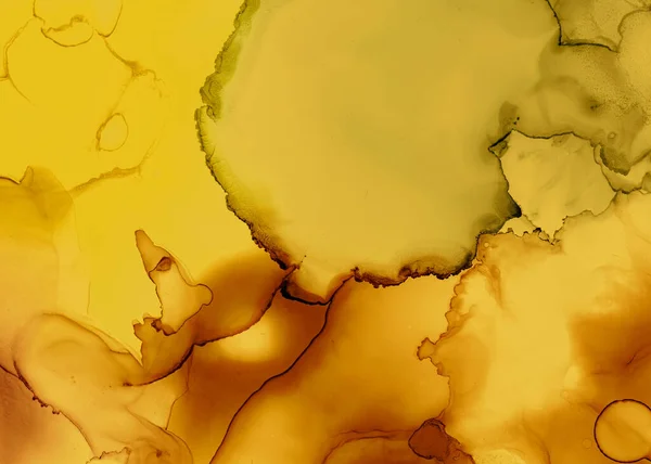 Zwart en Geel Abstract Acryl Textuur. Kleur — Stockfoto