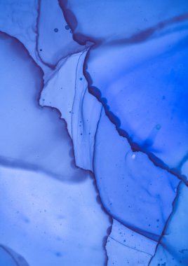 Ultramarine Flow Arkaplanı. Soyut Alkol Mürekkebi 