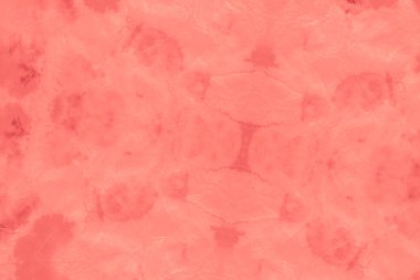 Canlı Coral Tie Dye Print Shibori. Etnik 