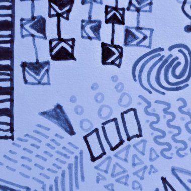 İndigo Soyut Etnik Doku. Sanatsal 