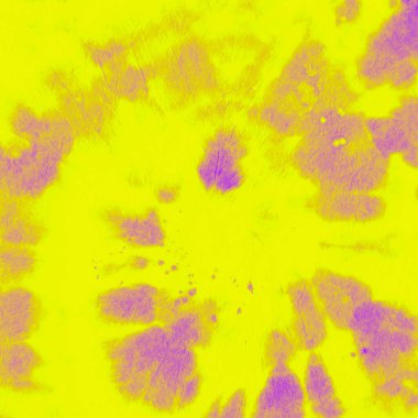 Sarı Geometrik Kravat Boyası. Parlak Suluboya Yuvarlaması. 