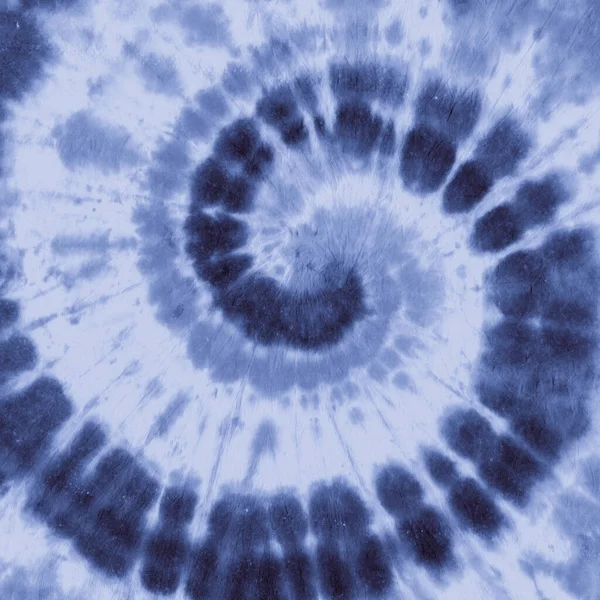 Blue Indigo Tye Die. Espiral Grunge. Círculo blanco — Foto de Stock