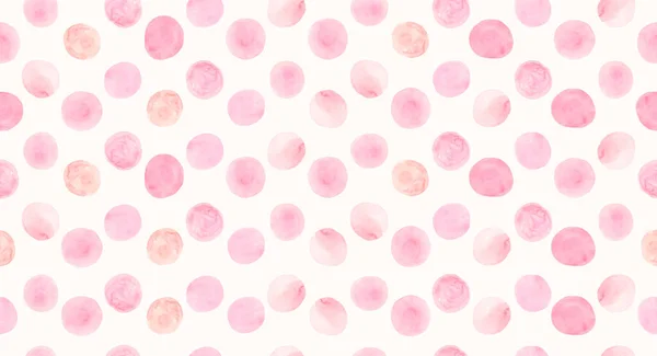 Pink Seamless Watercolor Rounds Texture. Vintage