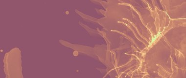 Mürekkep Altın Yüzeyi. Kırmızı Parıldayan Boya. Kahverengi Sanat 