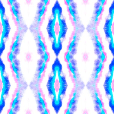 Ikat Yazdırma ile Suluboya Deseni.