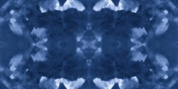 Seamless Denim Batik Shibori Texture. Abstract — Stock Photo, Image