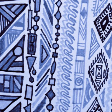 İndigo Afrika trendi. Meksika arka planı. Peru 