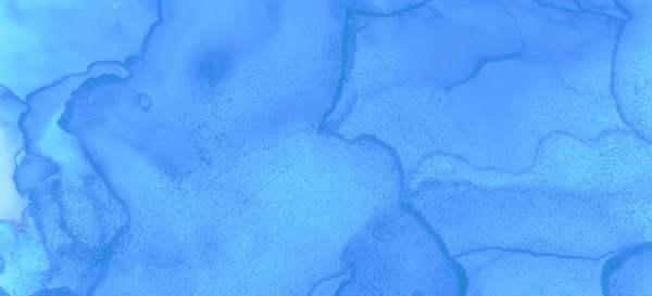 Niebieski akwarela fala tło. Atrament gradientowy — Zdjęcie stockowe