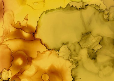 Siyah ve Sarı Soyut Akrilik Doku. Renk 