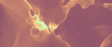 Mürekkep Altın Şablon. Kırmızı Parıldayan Boya. Kahverengi Sanat 