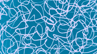 Teal Scribbled Soyutlaması. Çizgi dokusu. El. 