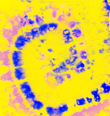 Boyalı kumaş. Sarı Sanatsal Yazdırma. Hippi. 