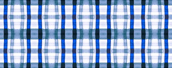 Blauwe picknick Plaid. Aquarel vierkant ontwerp. — Stockfoto