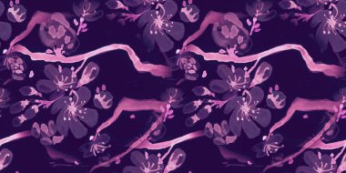 Suluboya Kiraz Çiçeği. Koyu Elma Yaprağı 