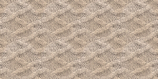 Beige Thread Pattern. Grunge Knitted Textile. 