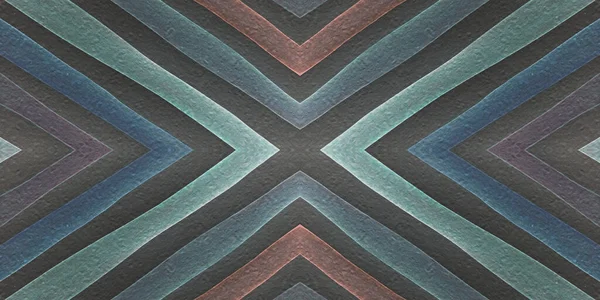 Ethnic Diamond Pattern. Drawn by Water Zigzags